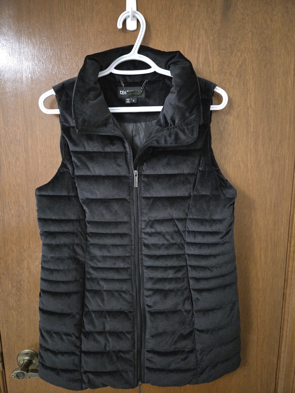 Women's Black Quilted Puffer Vest with Stand Collar